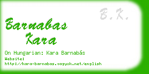 barnabas kara business card