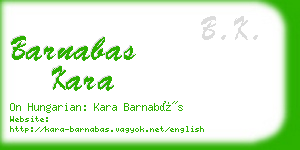 barnabas kara business card